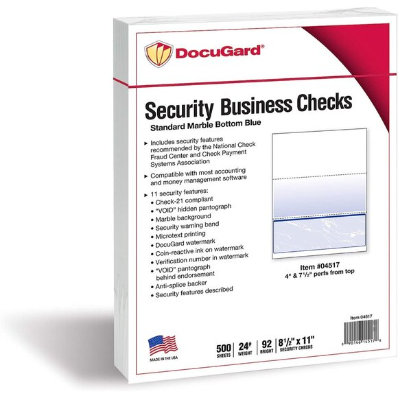 Marbled Financial Paper (04517) Docugard printable checks 3 part 500 sheets 24# - Picture 2 of 11